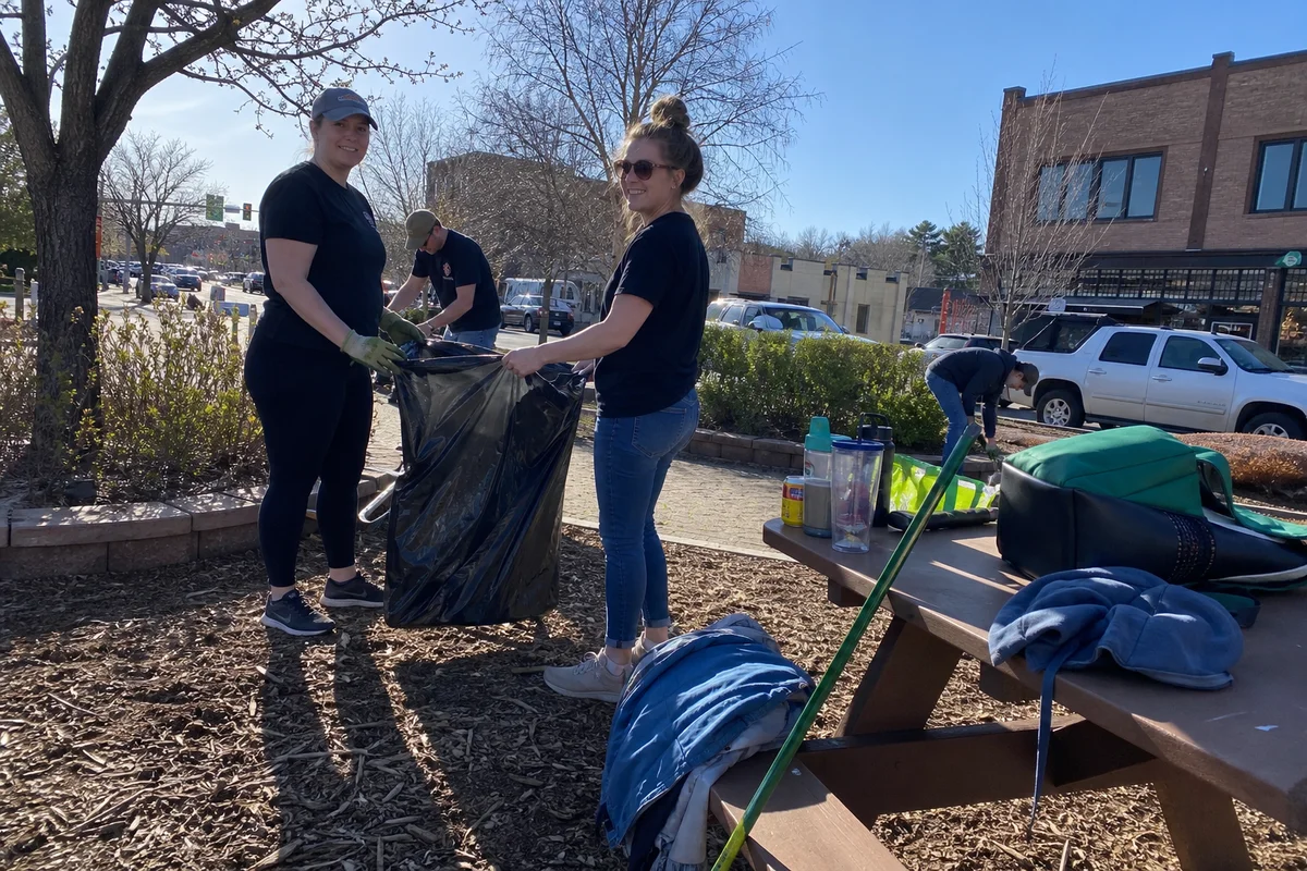 Crew volunteering at Castle Rock community cleanup day