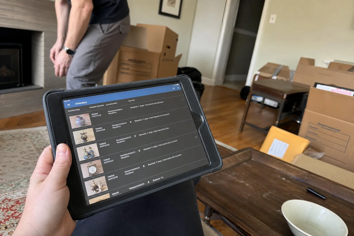 Digital inventory tablet with tracking numbers